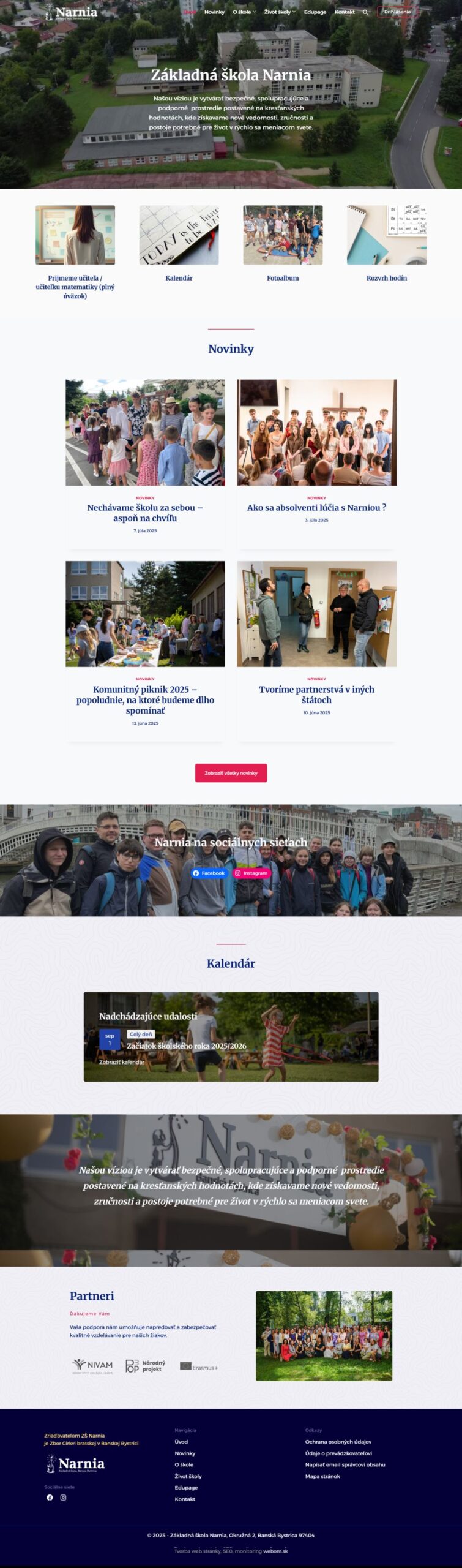 Referencie, tvorba web stránky narniabb.sk - webom.sk